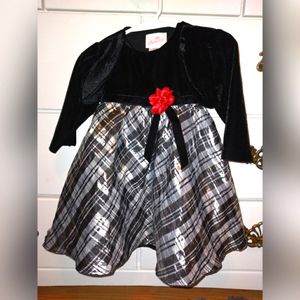 Infant holiday dress black and silver 12 months